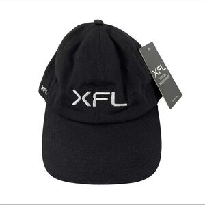 New Mens XFL Football League Strapback Hat Cap NWT One Sz Black